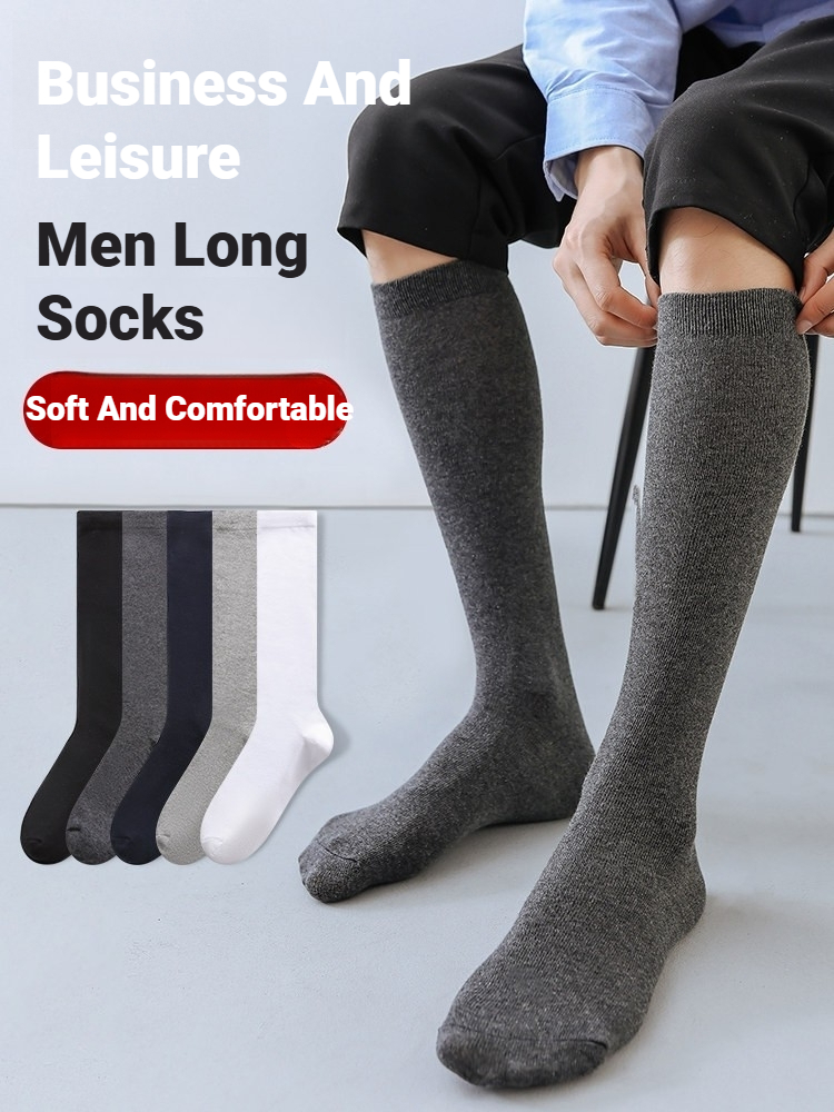 Sock Garter Men - 1 paar heren effen kniekousen, zachte