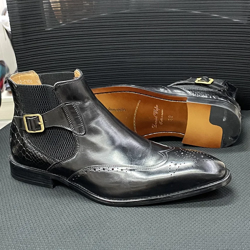 Enkellaarzen van echt rundleer - Men Formal Wear With Boots recensie en prijs