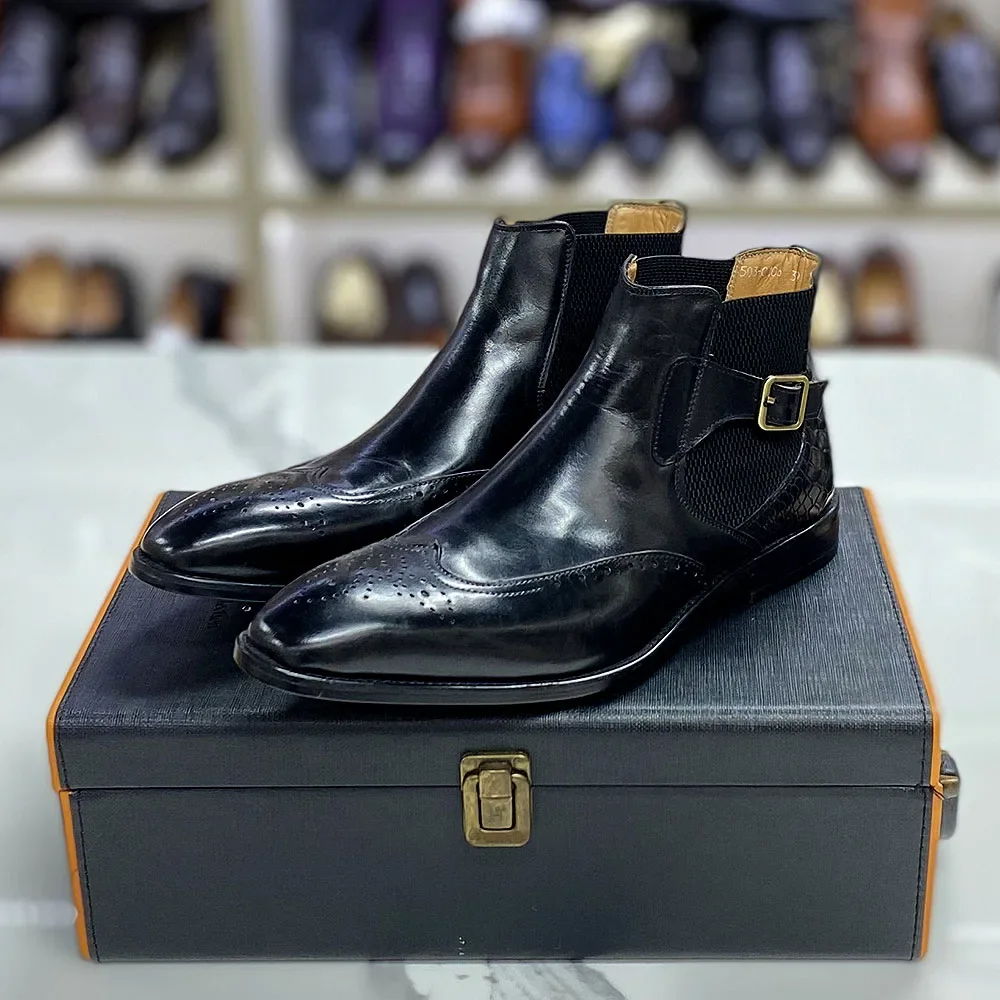 Enkellaarzen van echt rundleer - Men Formal Wear With Boots recensie en prijs