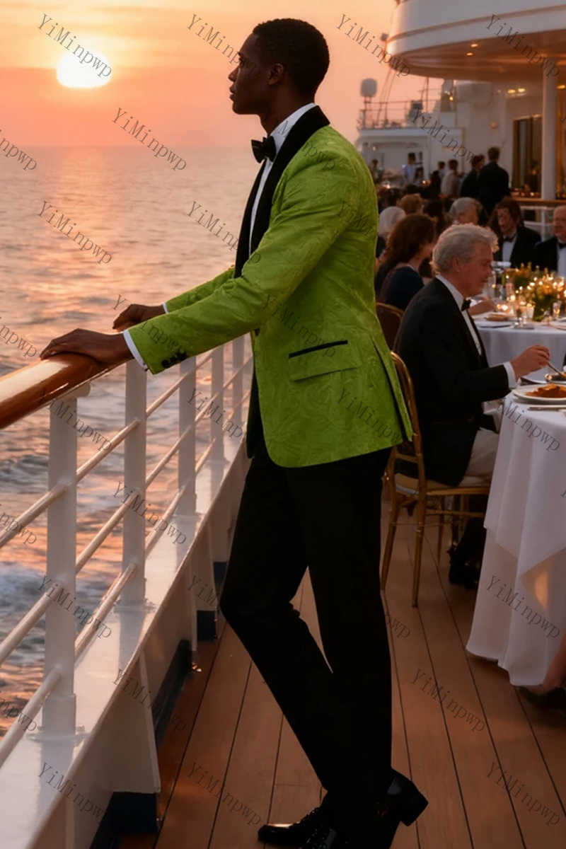 YiMinpwp Groene Jacquard Manne - Men Formal Wear Modern recensie en prijs