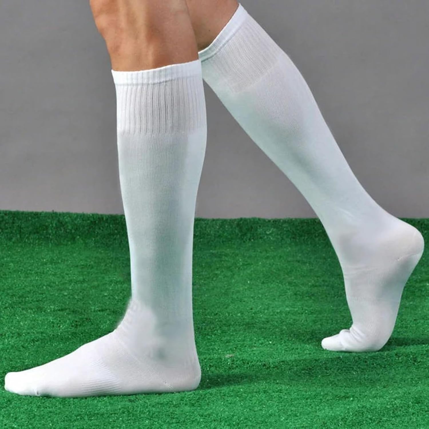 1 paar kniehoge katoenen voetb - Sock Garter Men recensie en prijs